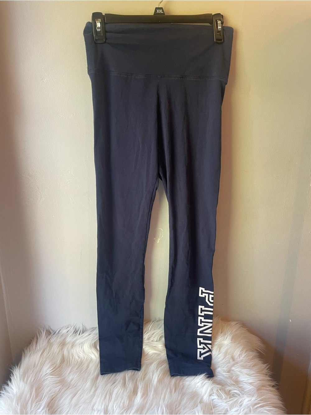PINK Victoria's Secret Navy yoga Leggings with White Logo